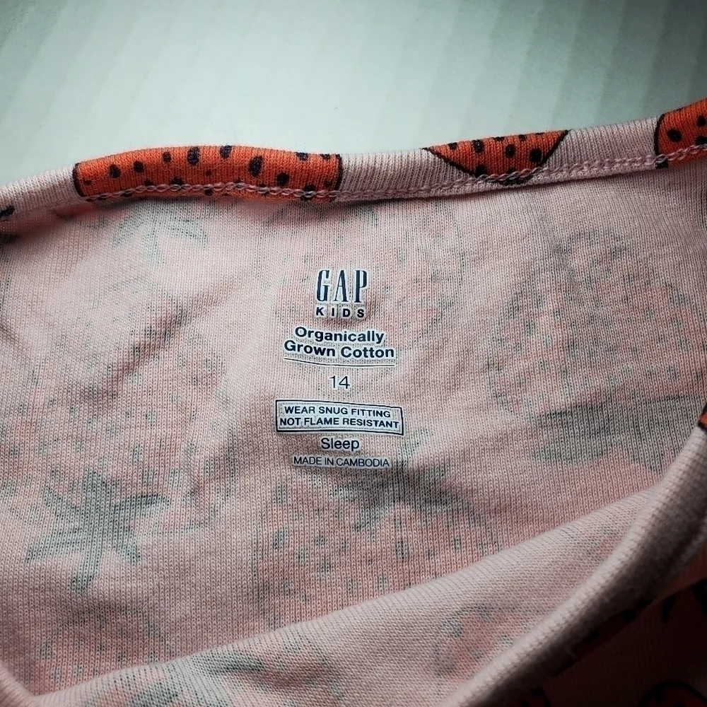 Gap Kids 100% Organic Cotton Strawberry Print PJ Set Sz 14